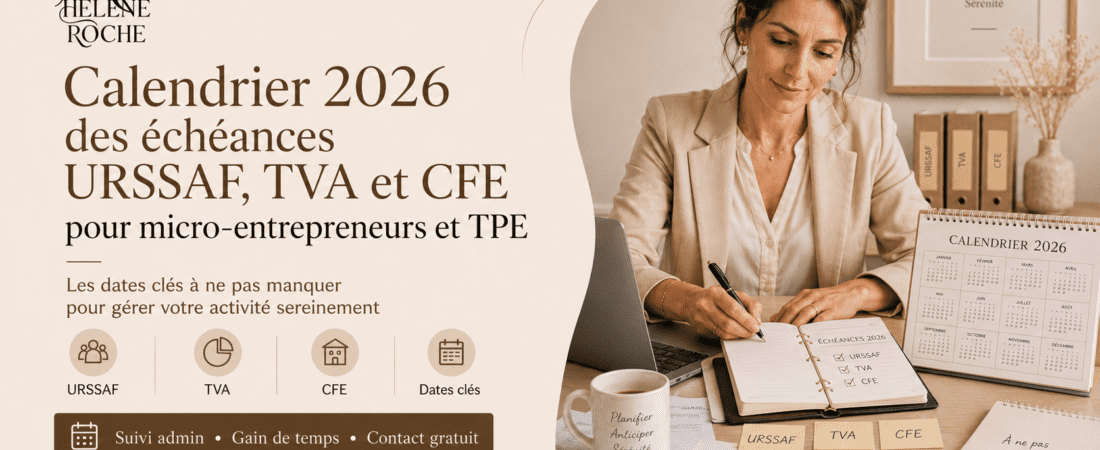 Calendrier 2026 des échéances URSSAF, TVA et CFE pour micro-entrepreneurs et TPE 1 Calendrier 2026 des échéances URSSAF, TVA et CFE pour micro-entrepreneurs et TPE